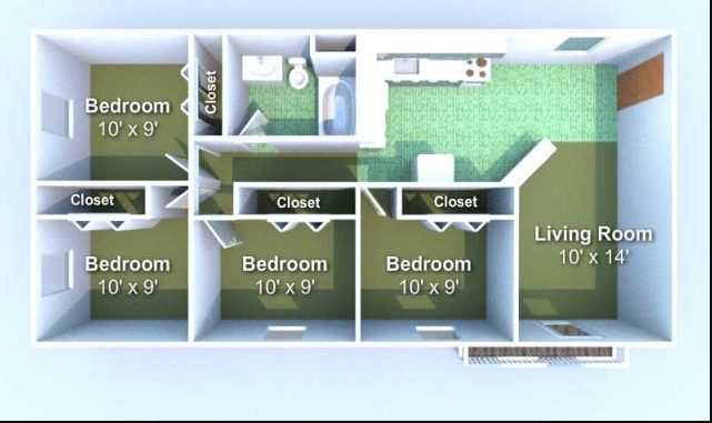 310 N. Salisbury 4 Bedroom Floor Plan Example Illustration